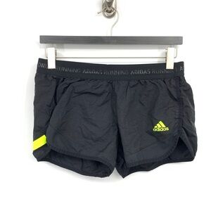 ADIDAS Women Large‎ Shorts Black Yellow Ultra Athletic Liner Pull On 3"